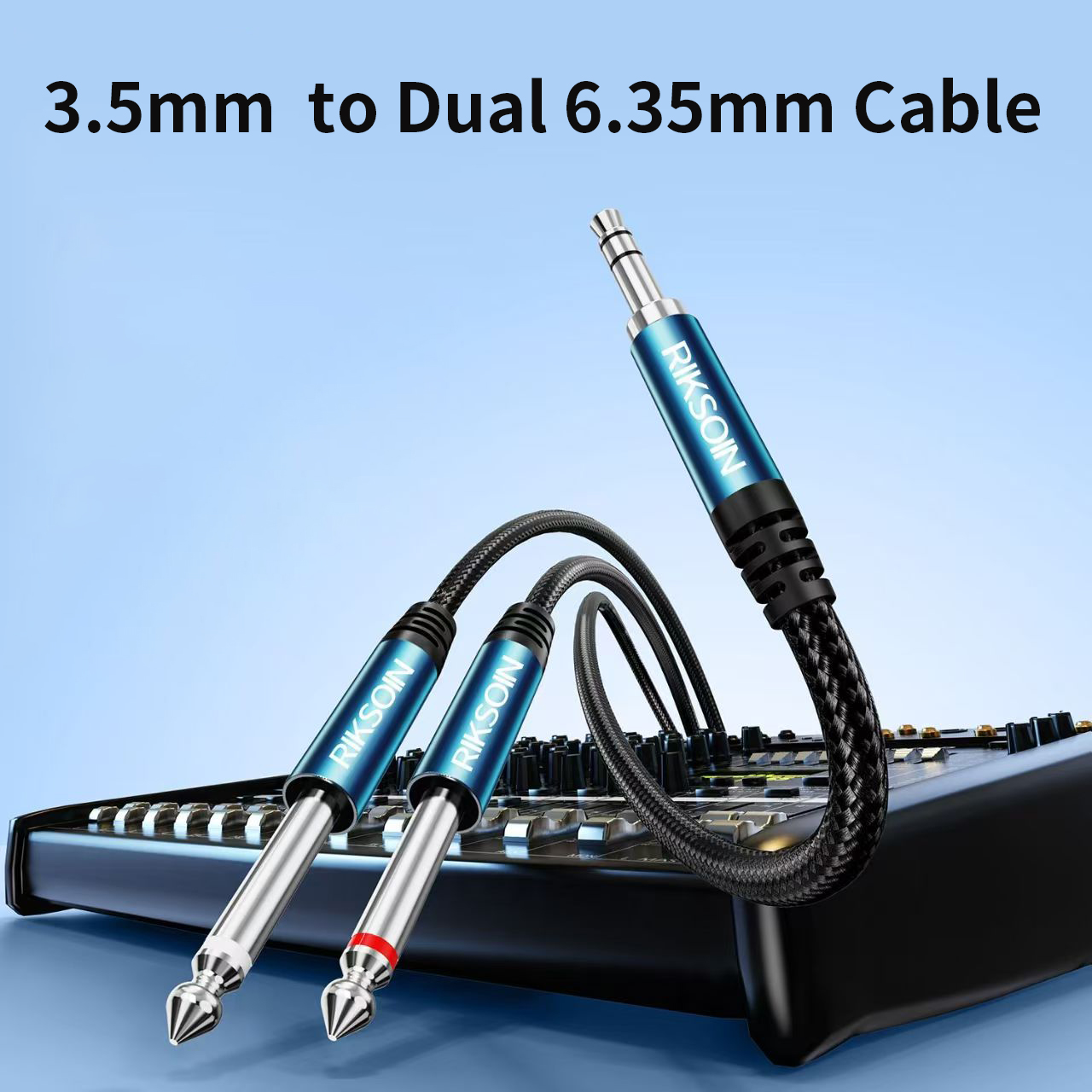 Audio Splitter Y - 3.5mm TRS to Dual 6.35mm TS