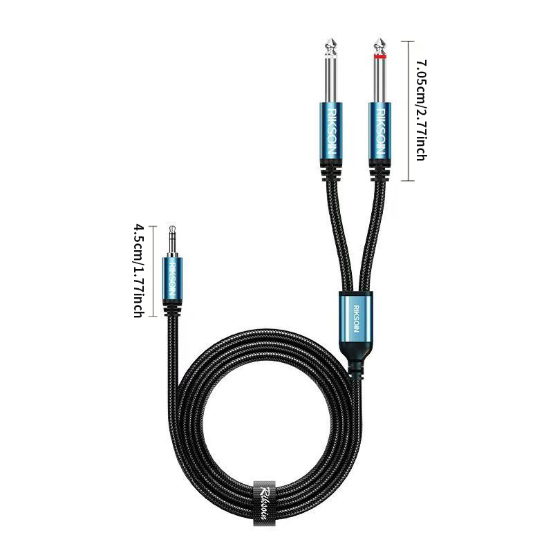 3.5mm TRS to Dual 6.35mm TS Br - Audio Splitter Y 评论和价格